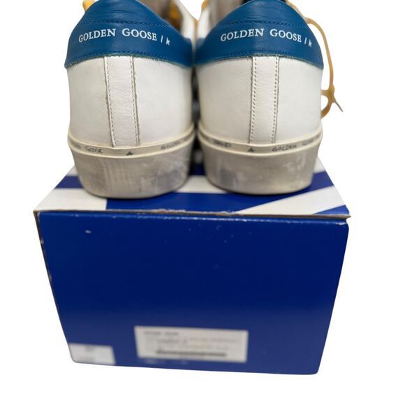 Golden Goose Hi Star Sneakers Womens Size 41 White Blue with Yellow Laces - Picture 13 of 13